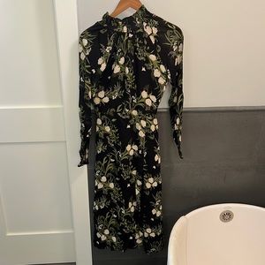 Reformation Aude Smocked Georgette Midi Dress Floral - Size 0